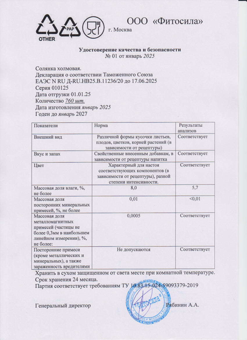 Паспорт №010125